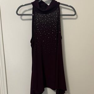 PerSeption Concept Sleeveless Dark Purple Blouse